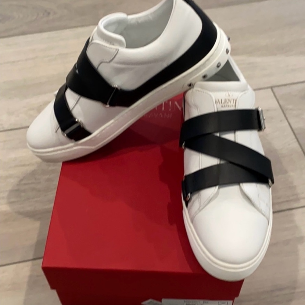 Valentino White and Black Sneakers